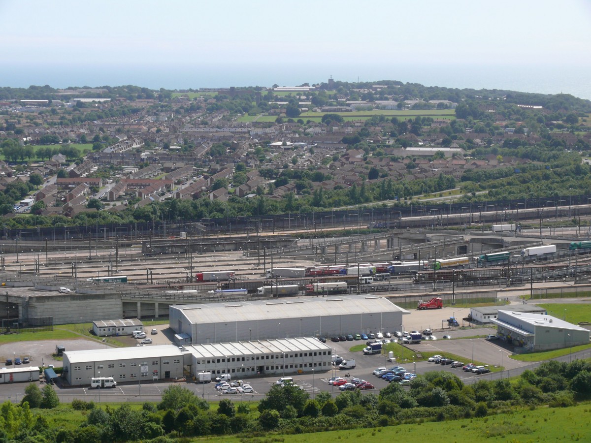Channel Tunnel Terminal Folkestone: Übersicht 4 am 15. Juli 2014