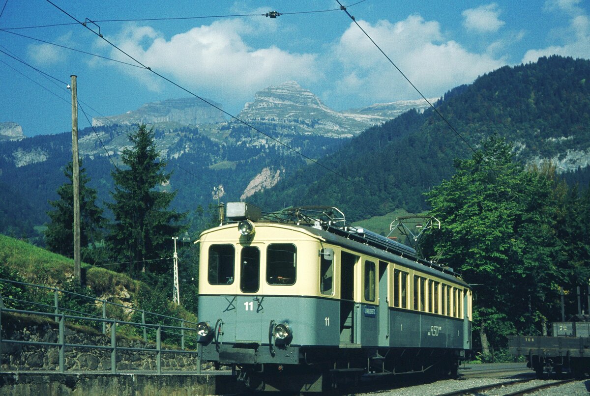 Chemin de fer Aigle–Sépey–Diablerets (ASD)_BCFe 4/4 Nr. 11 auf der Strecke__08-09-1976