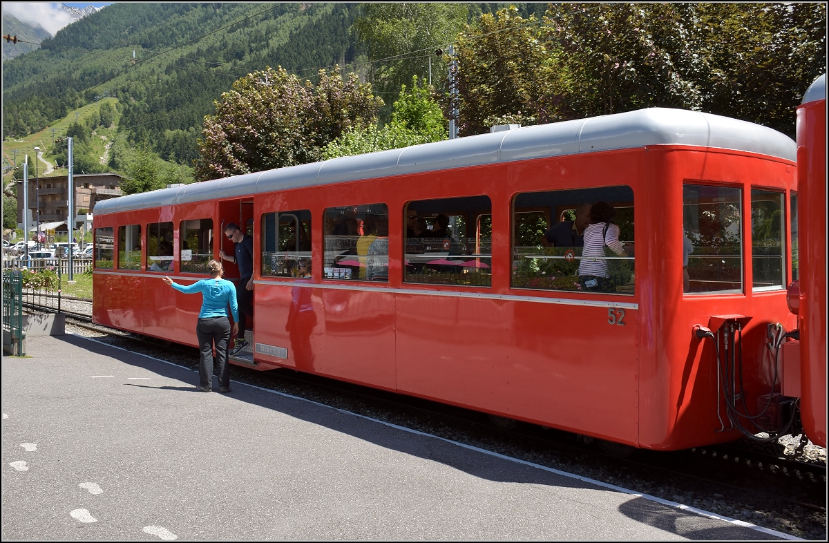 Chemin de fer du Montenvers. Beiwagen 62 war ursprünglich beim Tramway