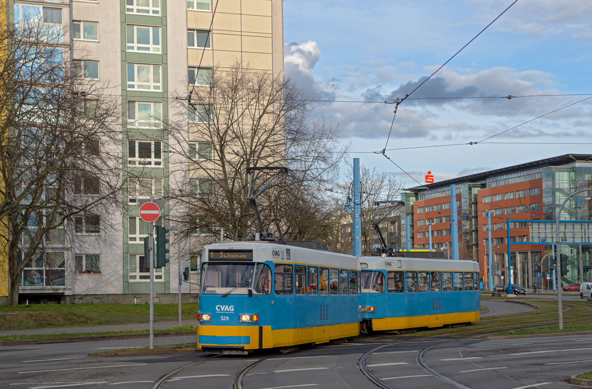 Chemnitz 

CVAG CKD Tatra T3D-M 529 + 530 als Linie 1, Bahnhofsstraße, 09.03.2020