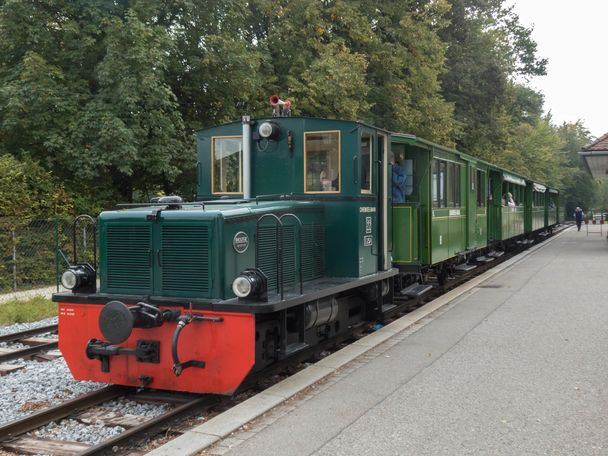 Chiemseebahn im Bahnhof Prien am Chiemsee, 20.09.2020.