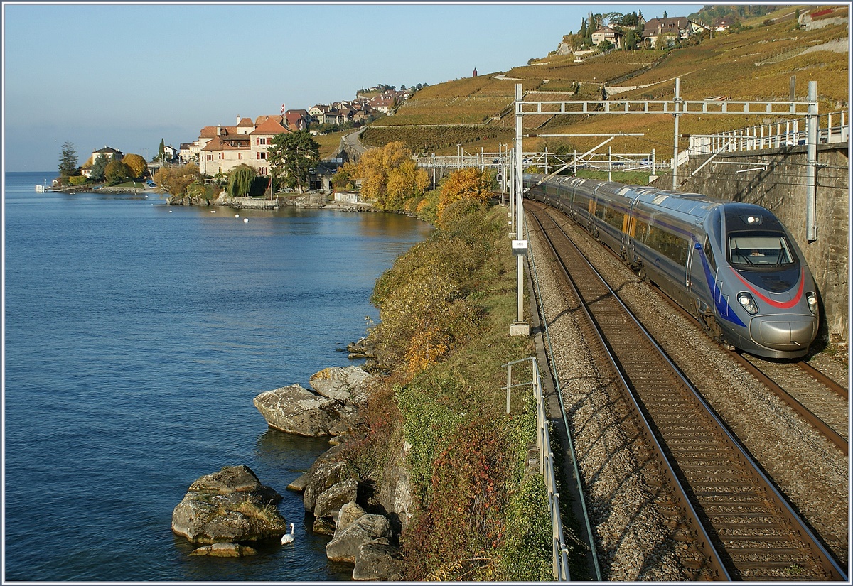 CIS ETR 610 als EC 37 nach Venezia SL bei Rivaz am 27. Oktober 2009.