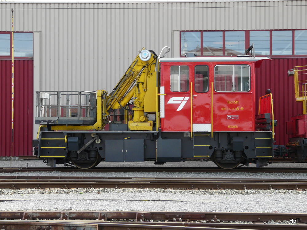 CJ - Tm 2/2 511 im Bahnhofsareal von Saignelgier am 28.09.2013