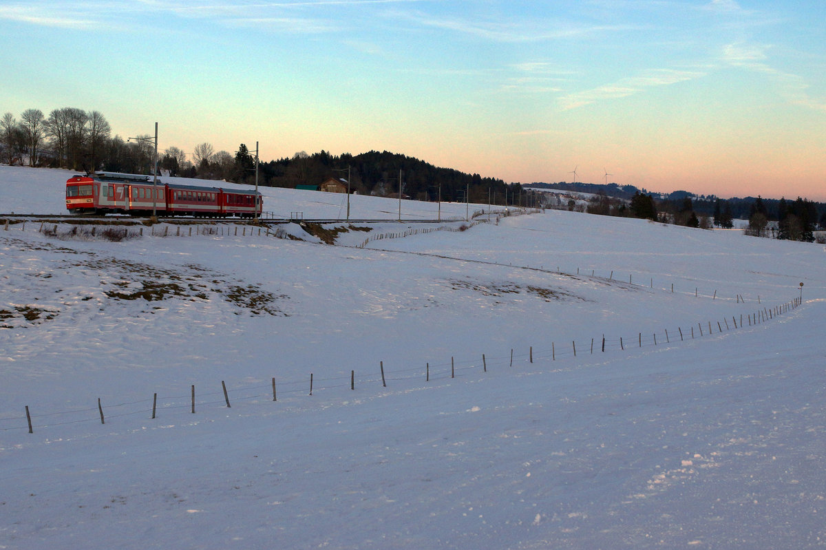 CJ: Winterimpressionen im Jura vom 22. Januar 2017.
Bei Saignelégier.
Foto: Walter Ruetsch