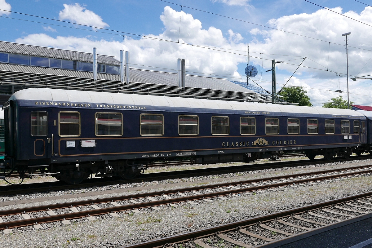 CLASSIC COURIER-Wagen 56 80 10 - 40112-9 Am, eingereiht im Sonderzug von Bietigheim-Bissingen nach Konstanz. Bahnhof Konstanz, 01.07.2017.