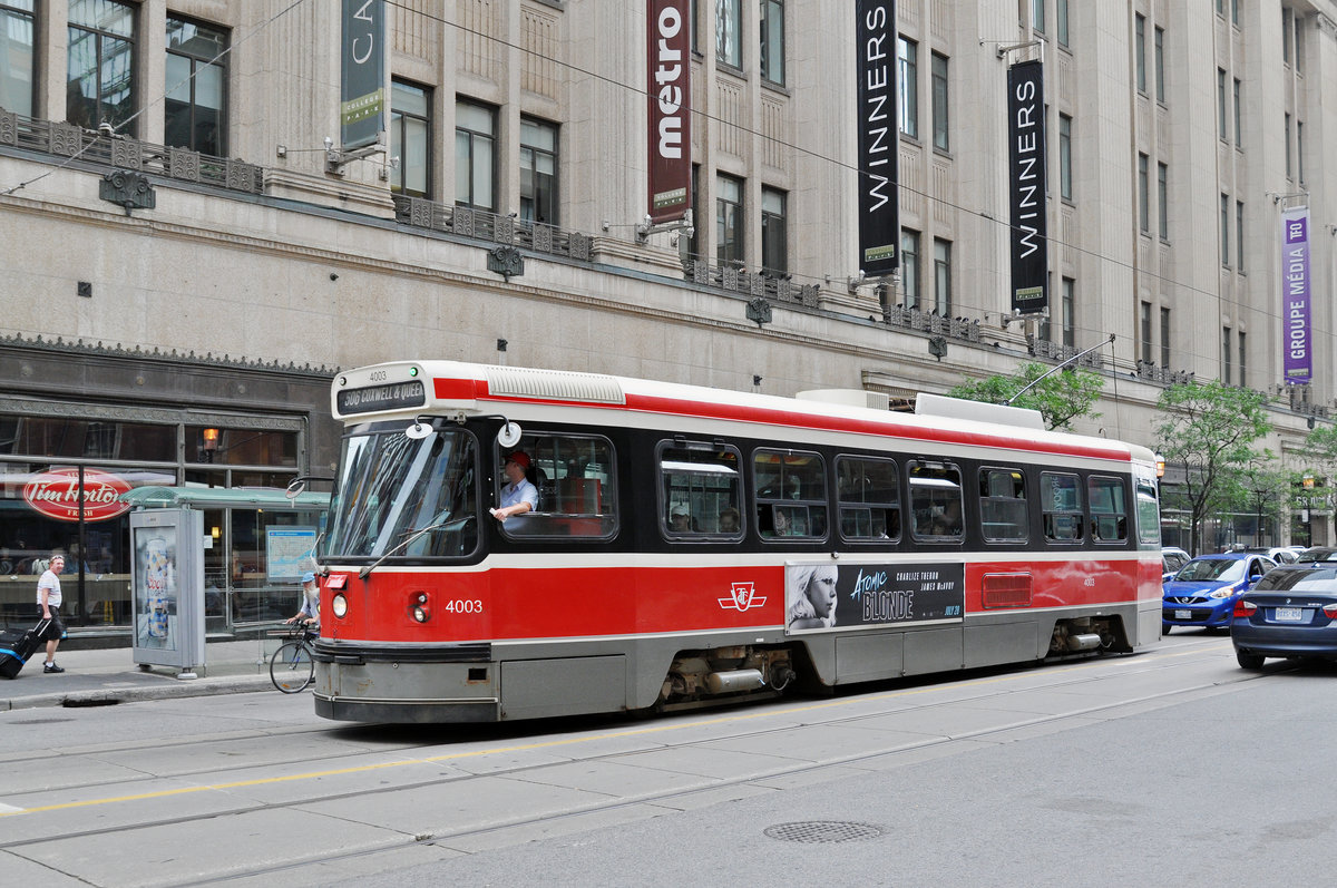 CLRV Tramzug der TTC 4003, auf der Linie 506 unterwegs in Toronto. Die Aufnahme stammt vom 23.07.2017.