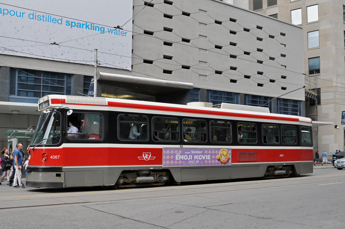 CLRV Tramzug der TTC 4067, auf der Linie 506 unterwegs in Toronto. Die Aufnahme stammt vom 23.07.2017.