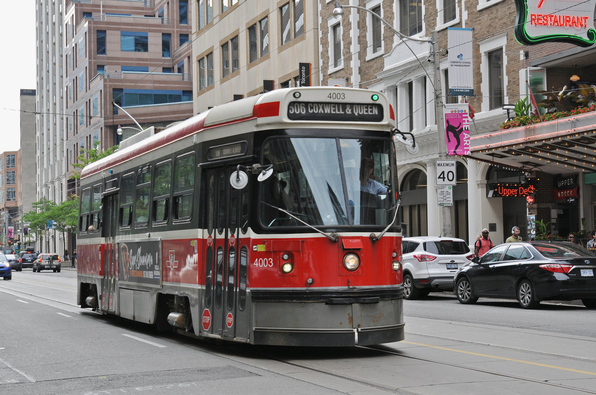 CLRV Tramzug der TTC 4179, auf der Linie 506 unterwegs in Toronto. Die Aufnahme stammt vom 23.07.2017.