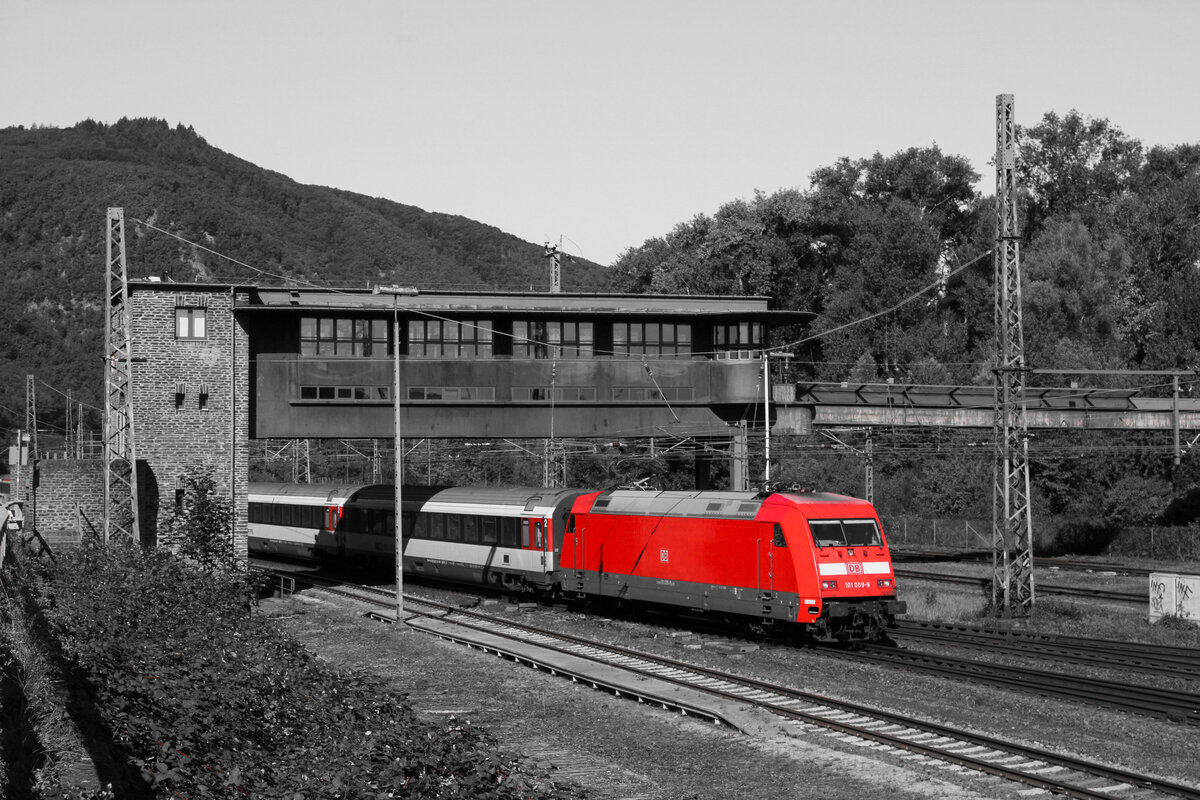 Color-Key-Spielerei: 101 009-9 mit EC 7 (Bingen, 18.09.2025)