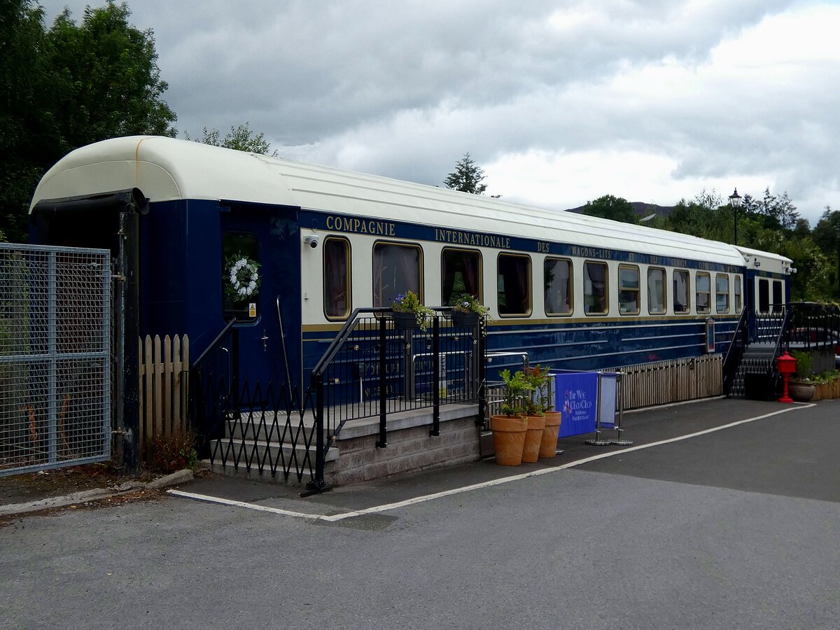 COMPAGNIE INTERNATIONALE DES WAGONS-LITS, 
VOITURE-RESTAURANT mit der Nr25640 findet in der Schottischen Stadt PITLOCHRY als Thai-Restaurant seine Verwendung; 260727