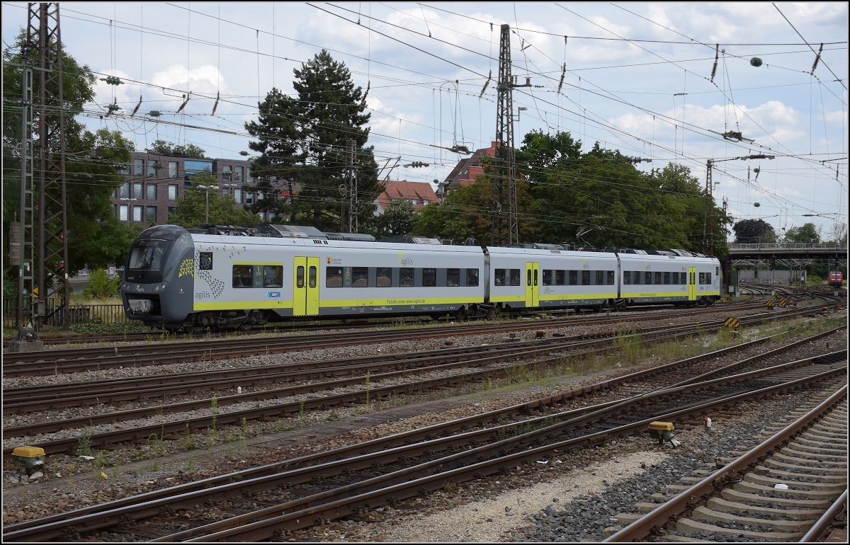 Coradia Continental 1 der Agilis 440 410 erreicht Ulm. Juli 2019.