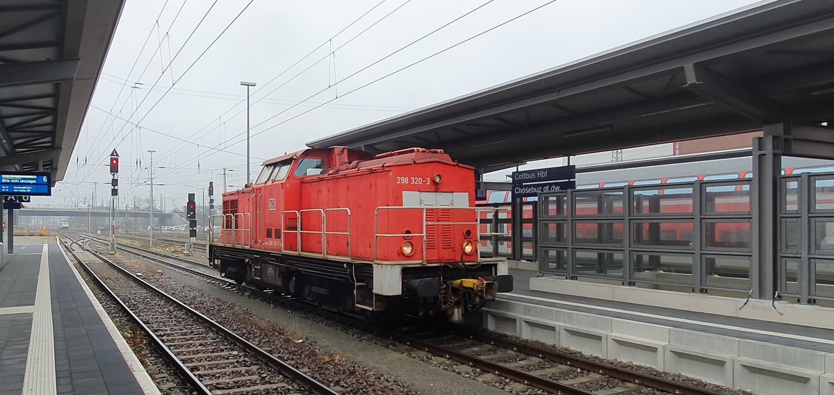 Cottbus Hbf. im Januar 2020. Derb Umbau des Bahnhofs ist noch in vollem Gange.