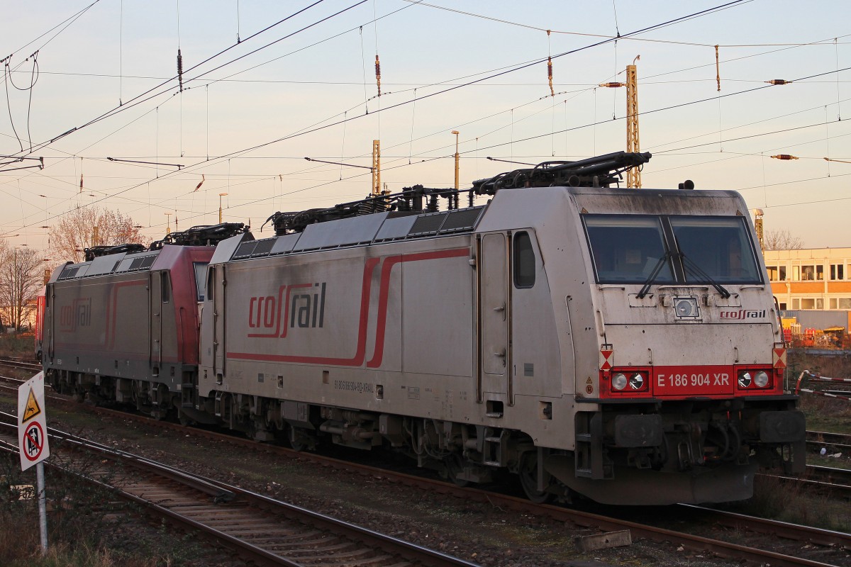 Crossrail E 186 904 XR am 9.3.14 abgestellt in Krefeld Hbf.