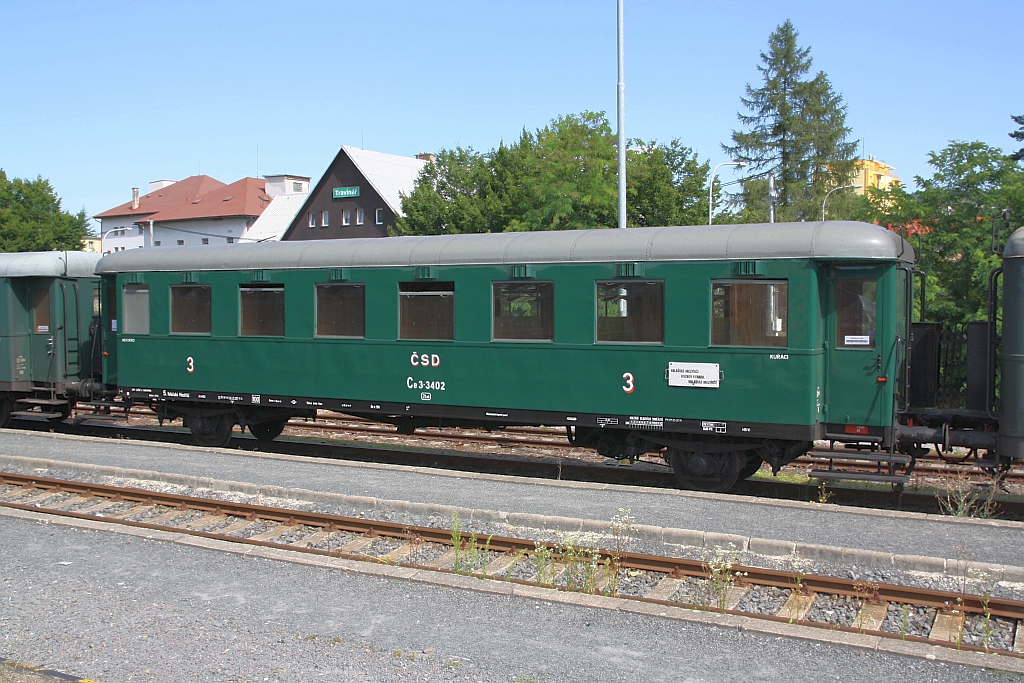 CSD Ce 3-3402 (CD 55 54 24-21 257-2 Ce) eingereiht im Sp 10830 nach Valasske Mezirici am 06.Juli 2019 im Bahnhof Roznov pod Radhostem.