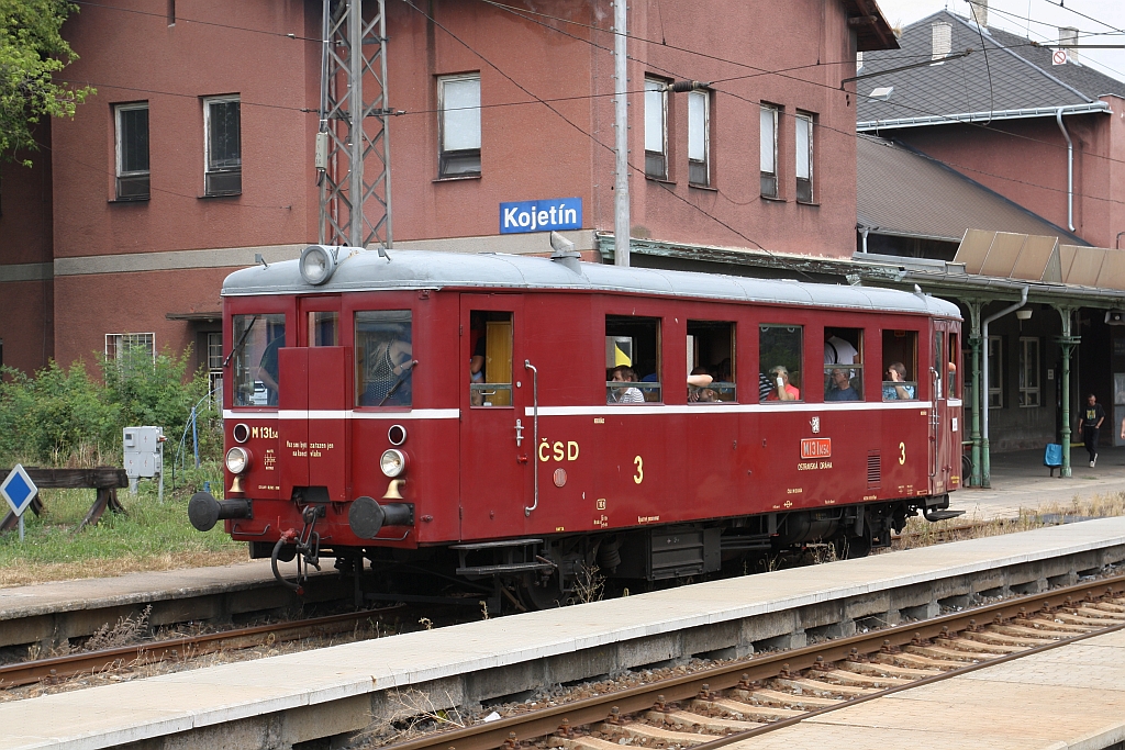 CSD M131.1454 am 20.Juli 2019 als Os 10984 (Kromeriz - Tovacov) im Bahnhof Kojetin.
