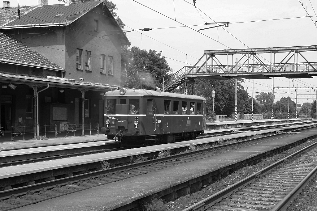 CSD M131.1454 am 20.Juli 2019 als Os 10985 (Tovacov - Kromeriz) im Bahnhof Kojetin.