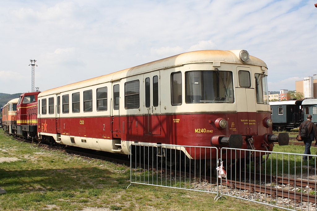 CSD M240.0042 am 12.April 2014 im Eisenbahnmuseum in Bratislava Vchod. 

