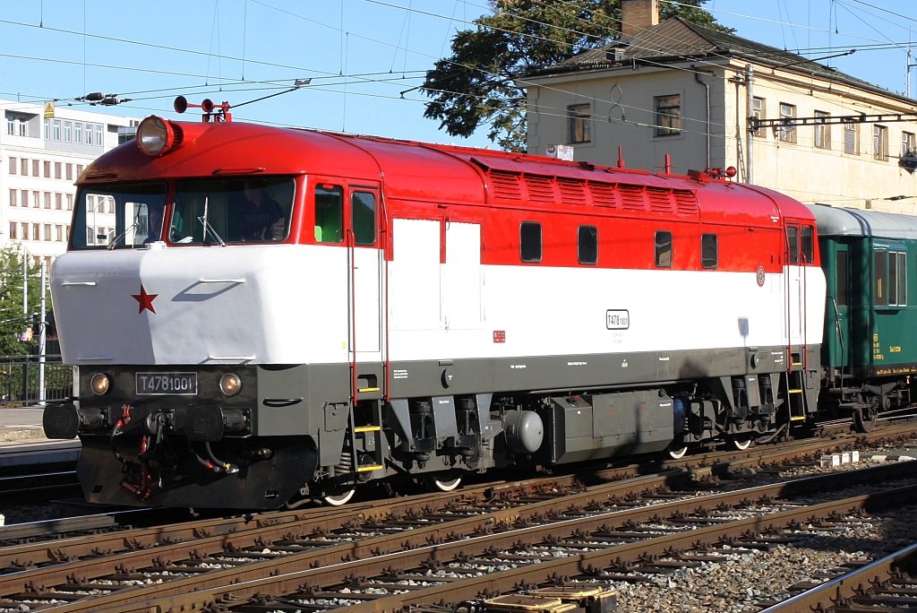 CSD T478 1001 am 29.September 2018 im Bahnhof Brno hl.n..