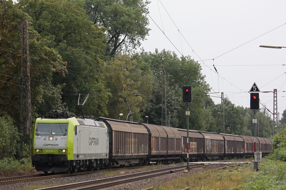 CTD 185 550 am 24.8.13 mit einem Papierzug in Ratingen-Lintorf.