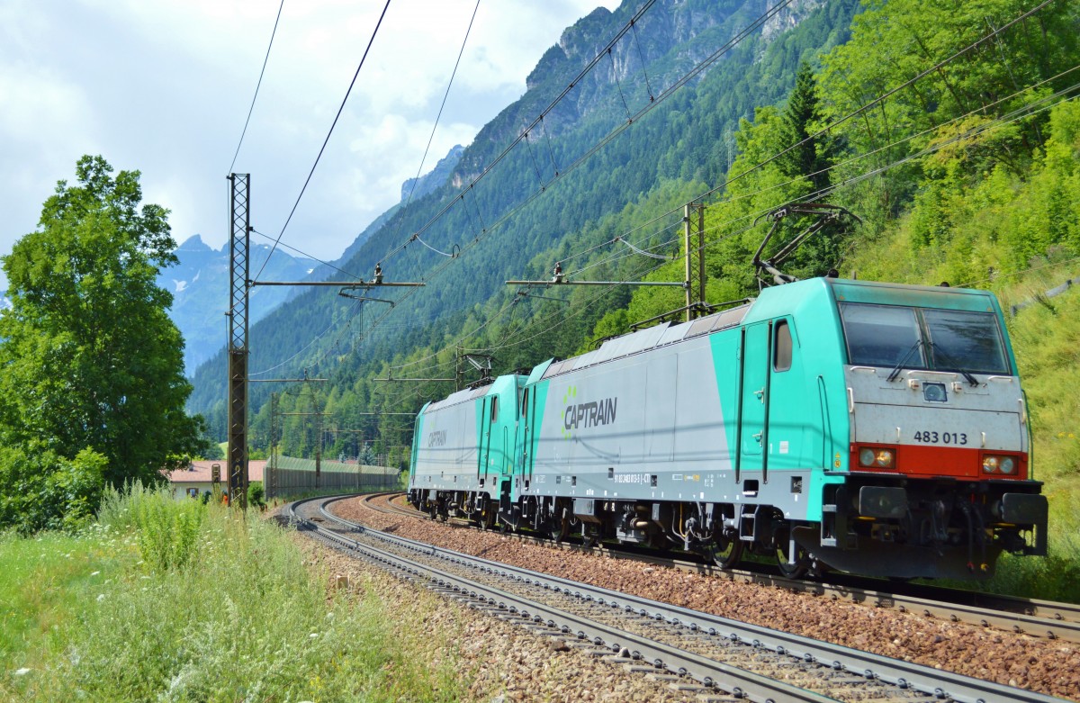 CTI 483 014 + 483 013 Lz am 03.08.2013 in Gossensaß gen Bozen