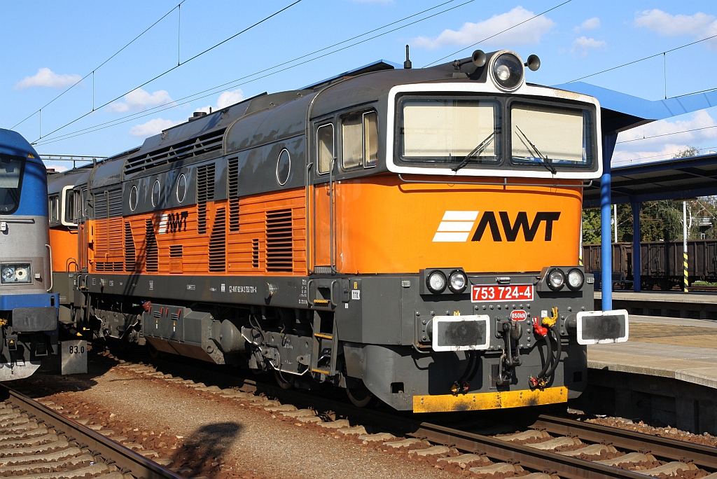 CZ-AWT 753 724-4 am 08.September 2018 im Bahnhof Breclav.