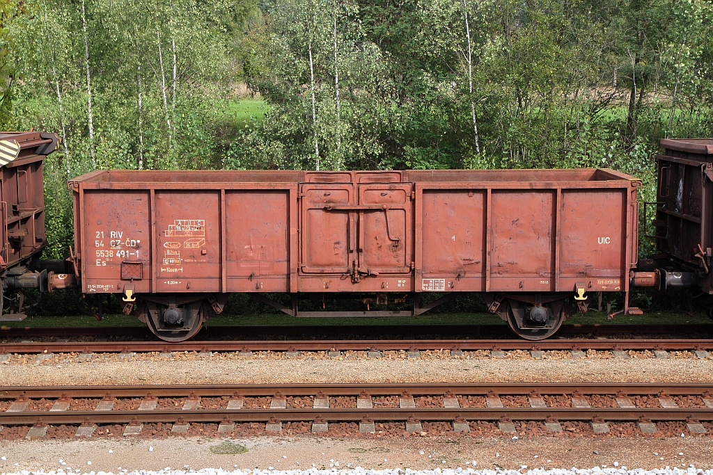 CZ-CD 21 54 5538 491-1 Es am 22.September 2018 im Bahnhof Kaplice.