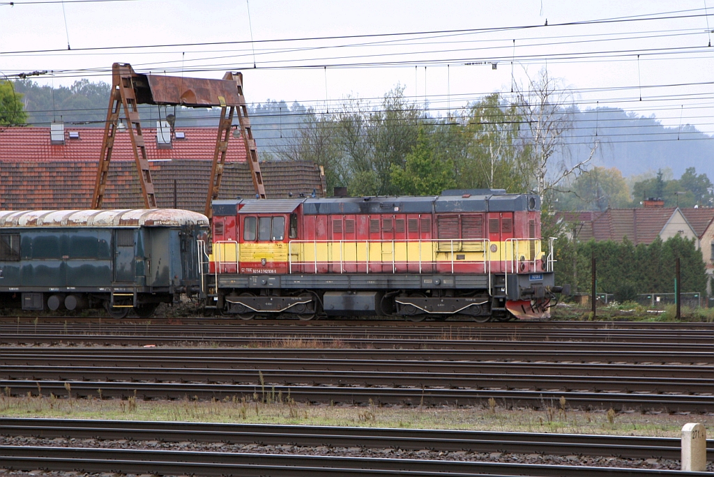 CZ-TSSC 742 536-6 am 05.Oktober 2019 im Bahnhof Chocen.