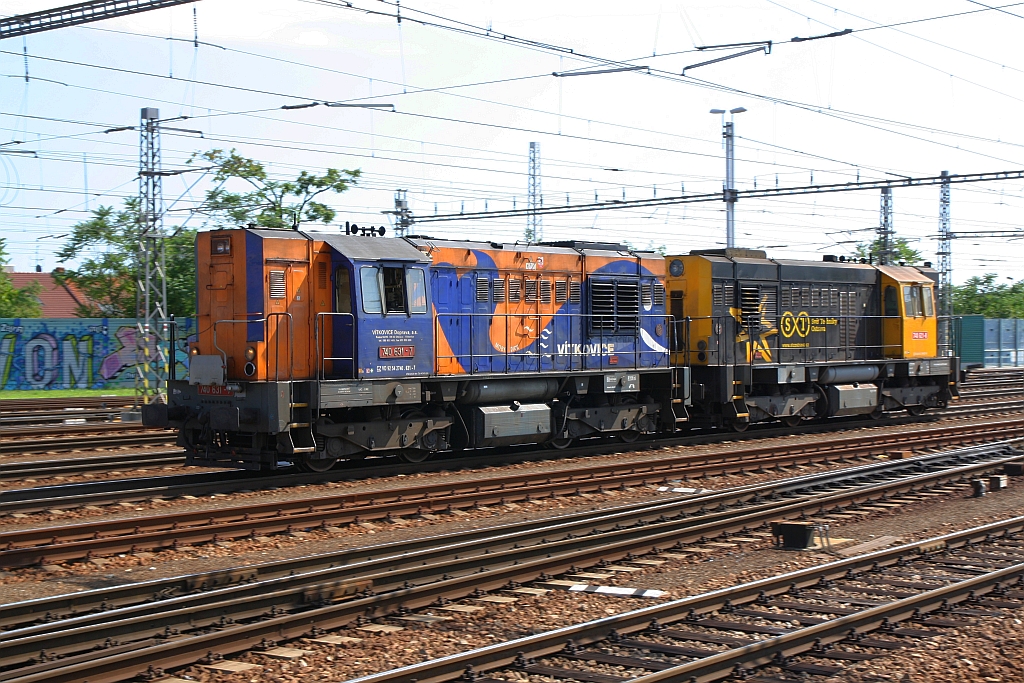 CZ-VD 740 631-7 und 621-8 am 11.August 2019 im Bahnhof Breclav.