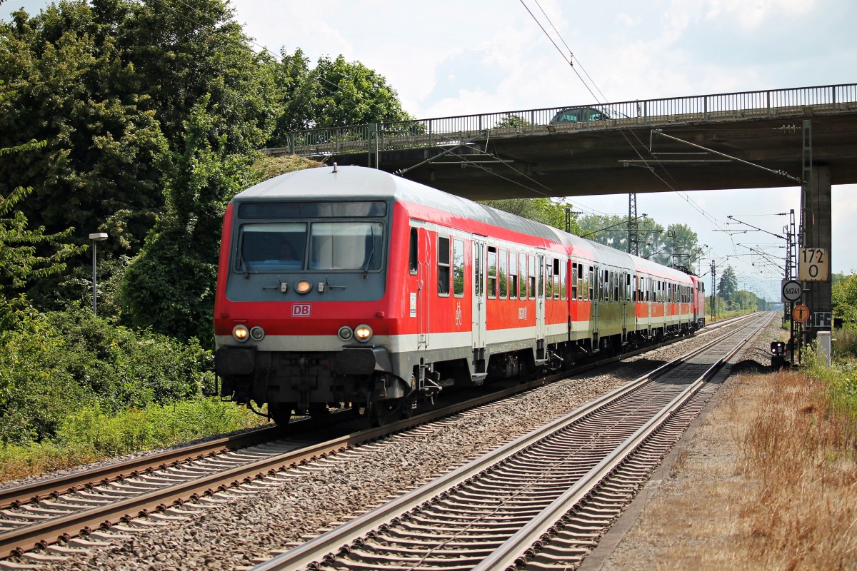 D-DB 50 80 80-35 158-0 am 11.07.2014 bei der Einfahrt in Orschweier. Schublok war an diesem Tag 111 062-6  Neuenburg (Baden) .
