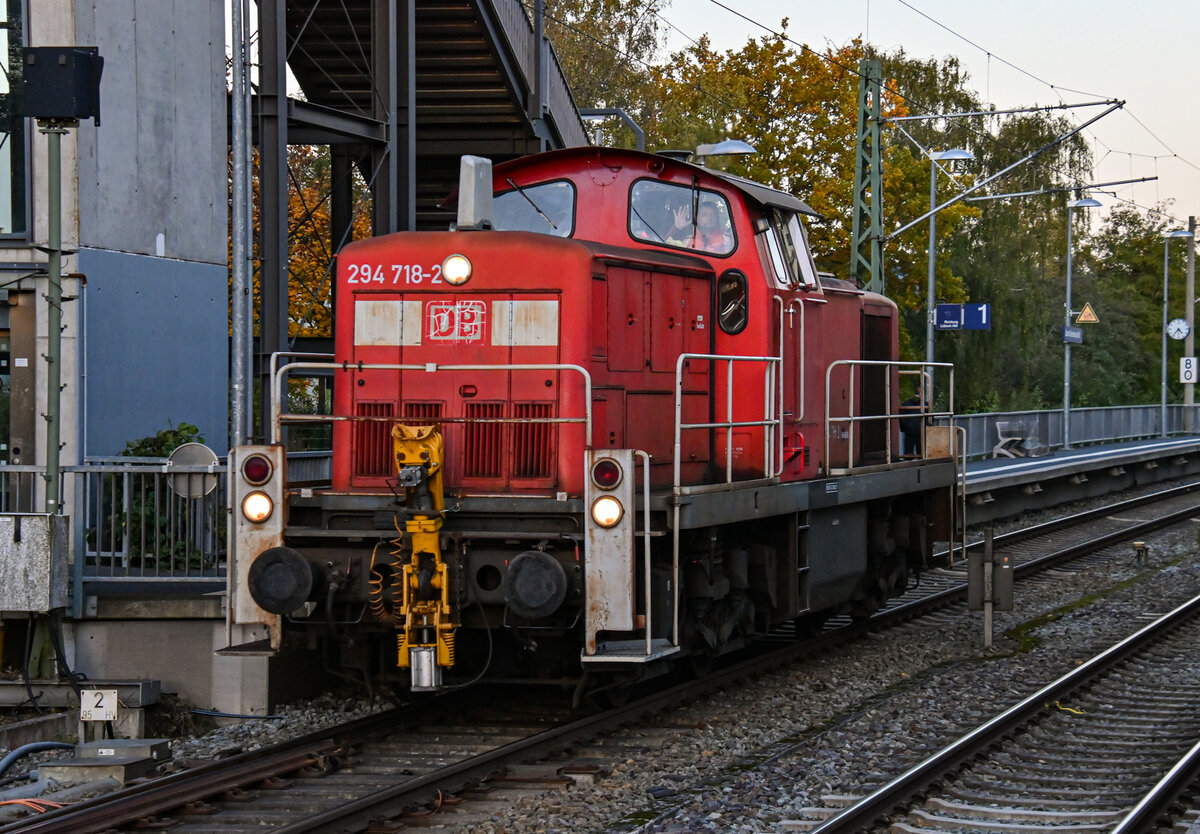 D-HANSE 294 718-2 fuhr am 29.10.2026 LZ vom L�becker-Skandinavierkai (ALSK) kommend zum L�becker Hgbf (ALR). Hier am Haltepunkt L�beck-D�nischburg IKEA (ALD A).

[Herzliche Gr��e zur�ck an die TF :)]