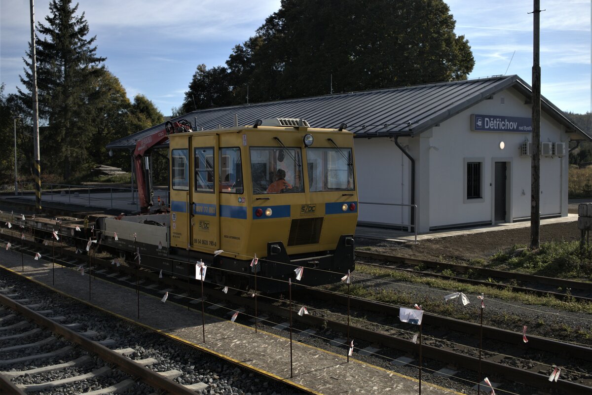 Dětřichov nad Bystřicí , ein SKL Kran wartet auf Weiterfahrt.
9 54 9628 793-0  01.10.2021 10:06 Uhr.