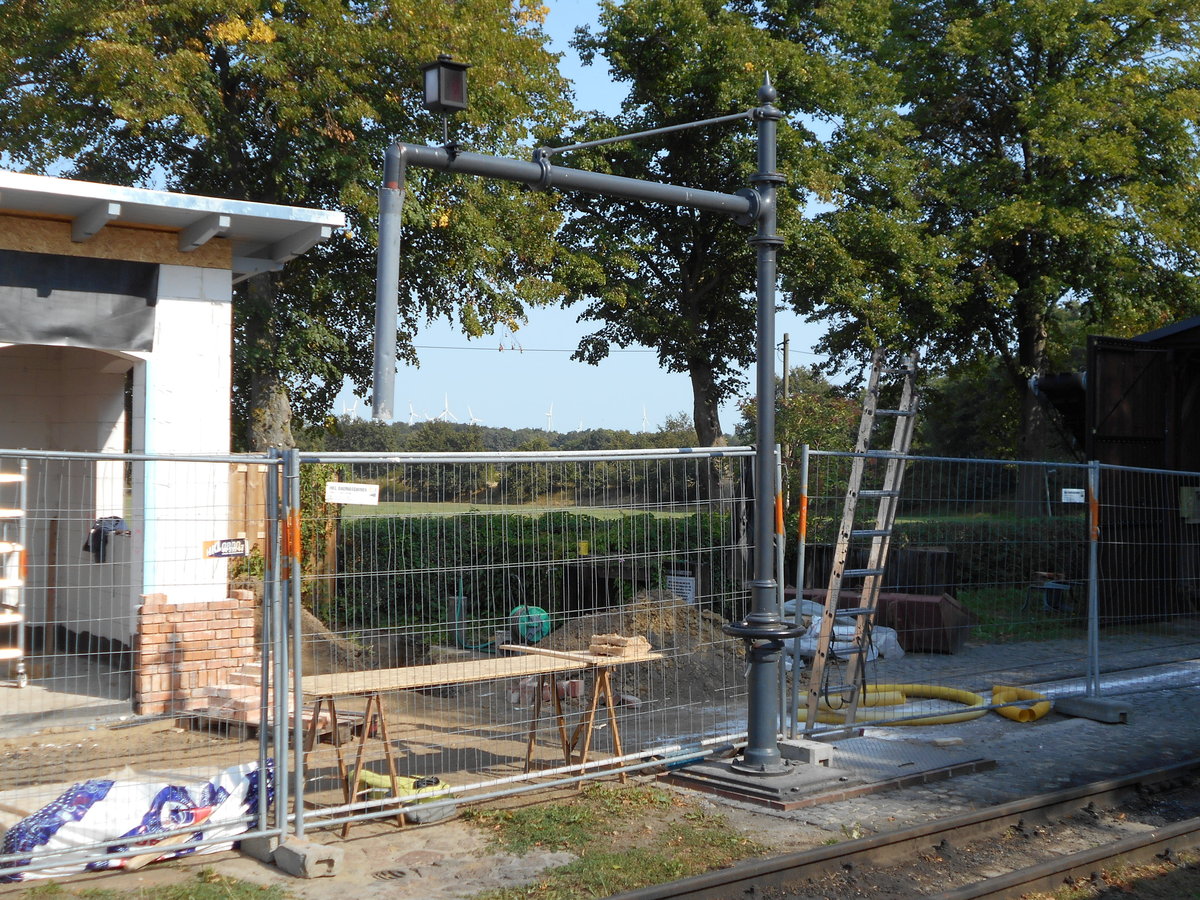 Da beim Pollo an bestimmten Tagen auch Dampfbetrieb gibt,wurde in Mesendorf auch ein Wasserkran aufgestellt.Aufnahme am 29.August 2018.