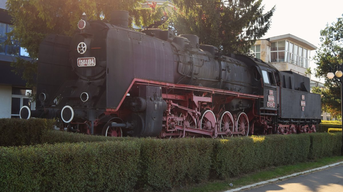 Dampflok 150.1114, ausgestellt in Bahnhof Brasov. Foto vom 15.09.2017