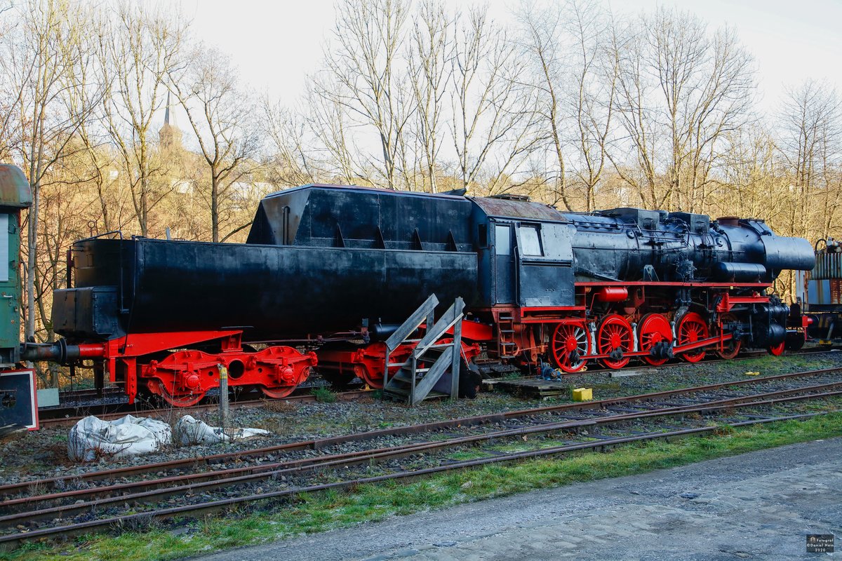 Dampflok in Dahlhausen an der Wupper, Januar 2020.