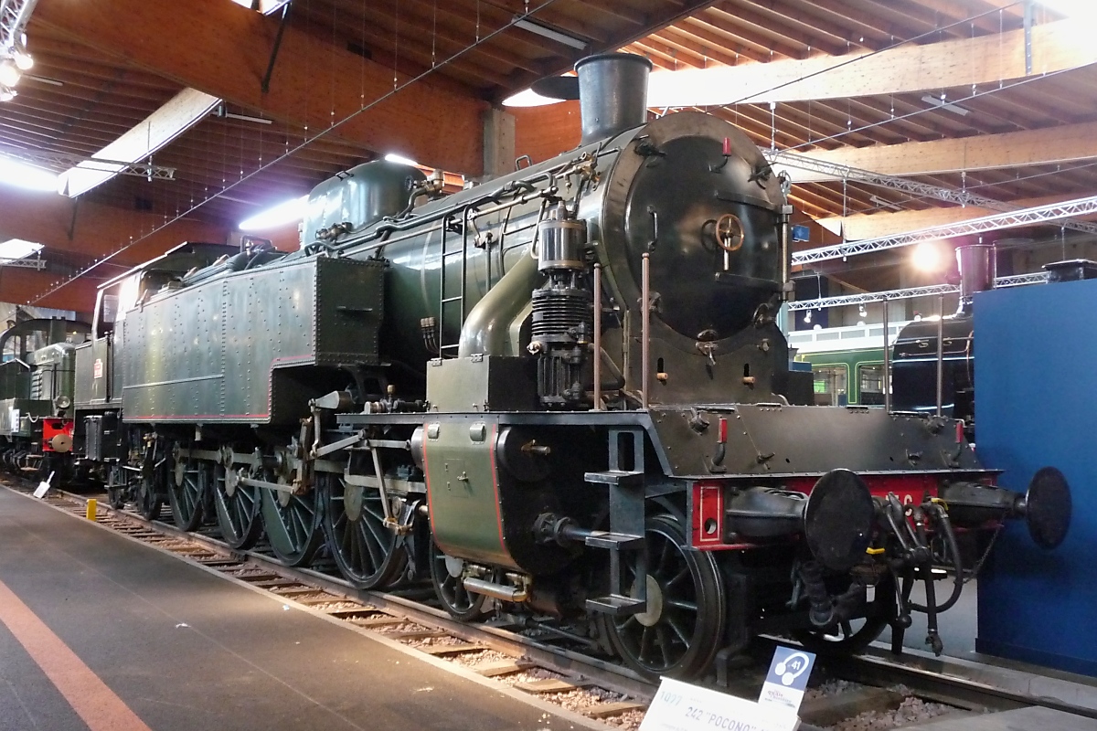 Dampflok Type 242  Pocono  AT6, Baujahr 1927, in Betrieb bis 1968, Cité du train, 2.10.12