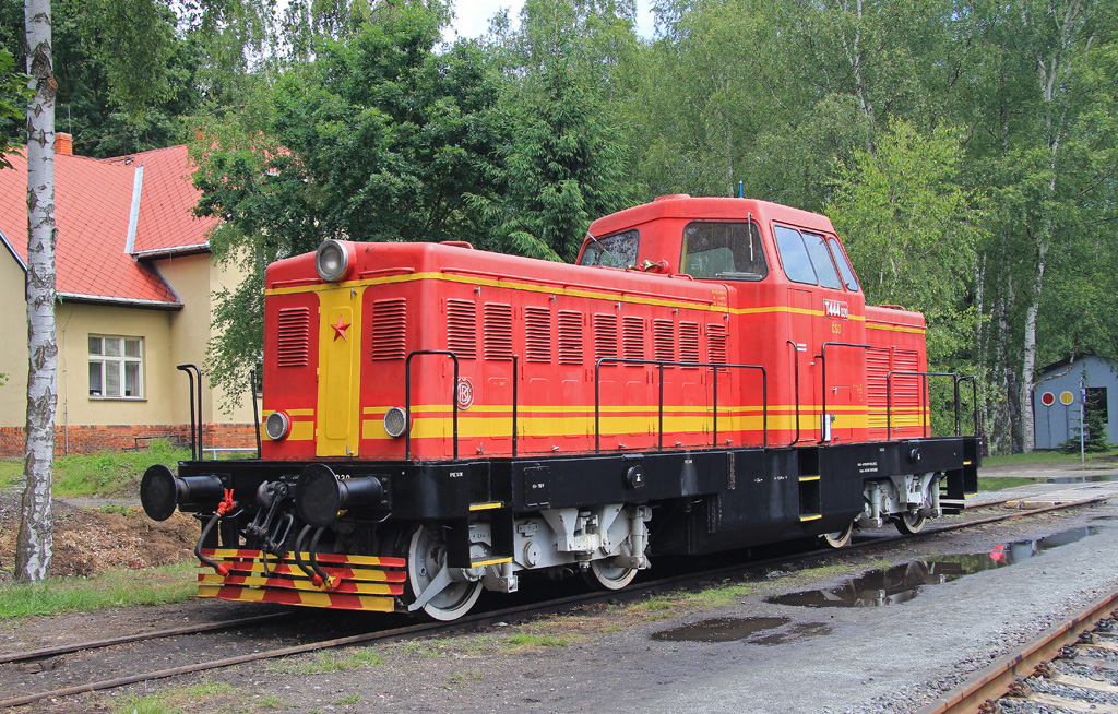 Dampfloktreffen in Luzna u Rakovnika am 20.06.2015, hier im Bild die Diesellokomotive T444.030, Baujahr 1963, betriebsfähig.