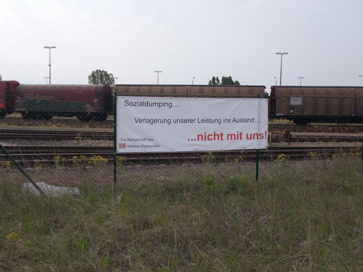 Das Angstgespenst geht im Eberswalder Güterausbesserungswerk rum.Aufgenommen am 23.Mai 2015.
