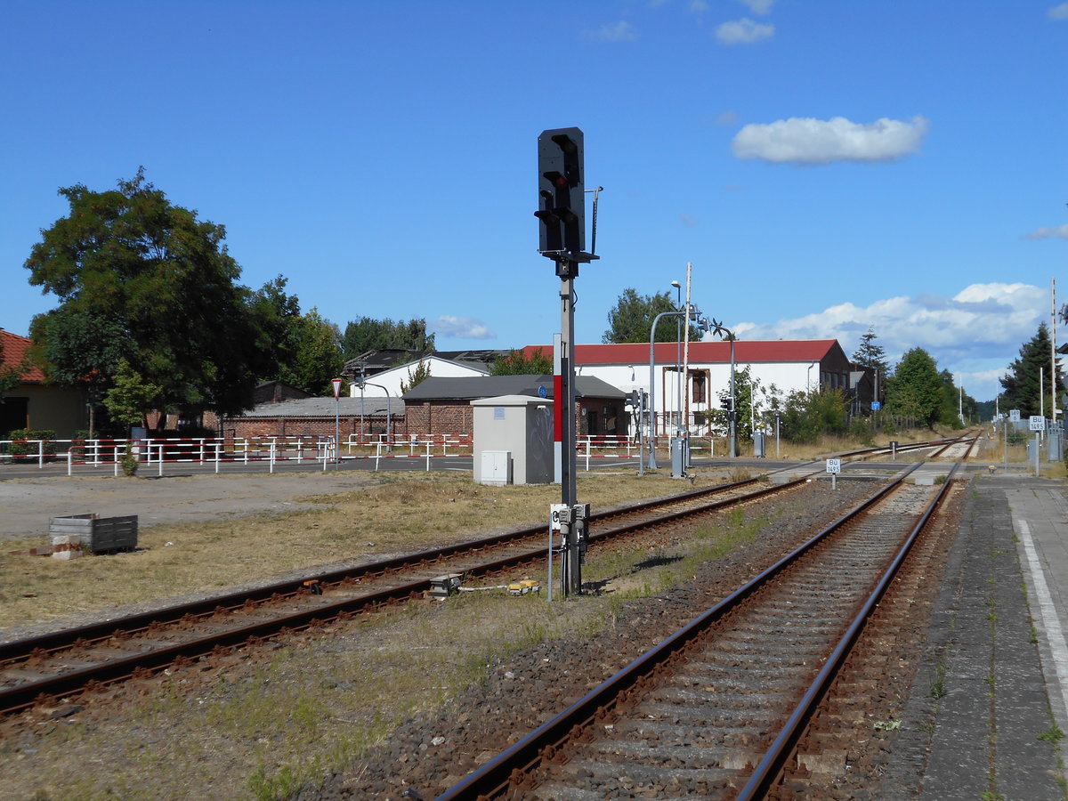 Das Ausfahrsignal C2,Richtung Eggesin,von Torgelow,am 30.Juni 2018.