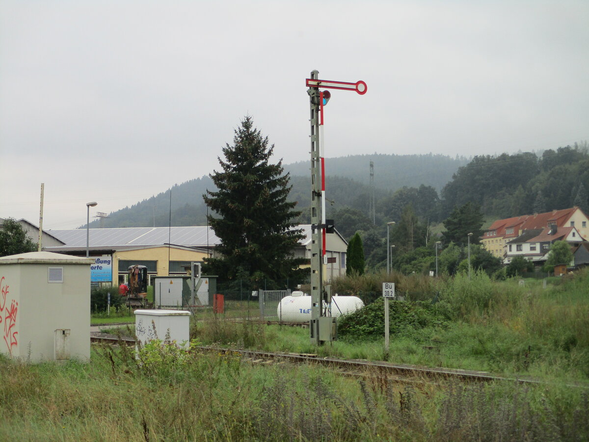 Das Ausfahrsignal I in Richtung Schmalkalden,am 01.September 2021,in Wernshausen.