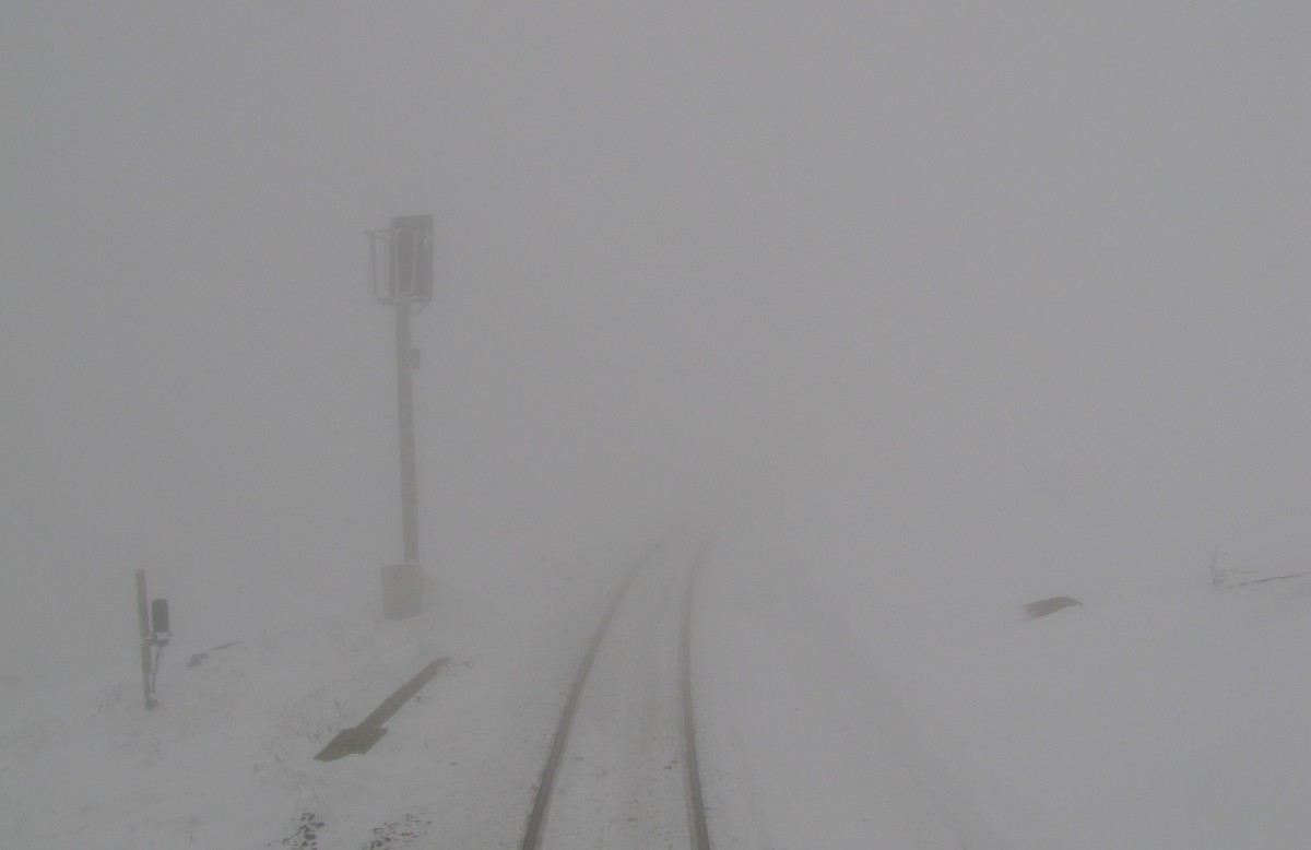 Das Einfahrtssignal vom Bf Brocken am 29.03.2013.