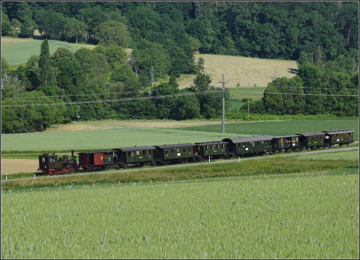 Das Kanderli fährt wieder, jeden Sonntag. Hammerstein, Juni 2021.