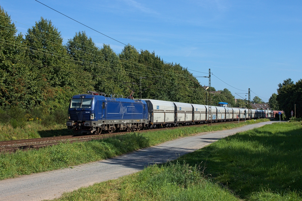 Das NIAG-Kohlependel nach Moers wurde am 31.8.2015 von der 193 845 gefahren, die am Nachmittag durch Leverkusen-Alkenrath fuhr