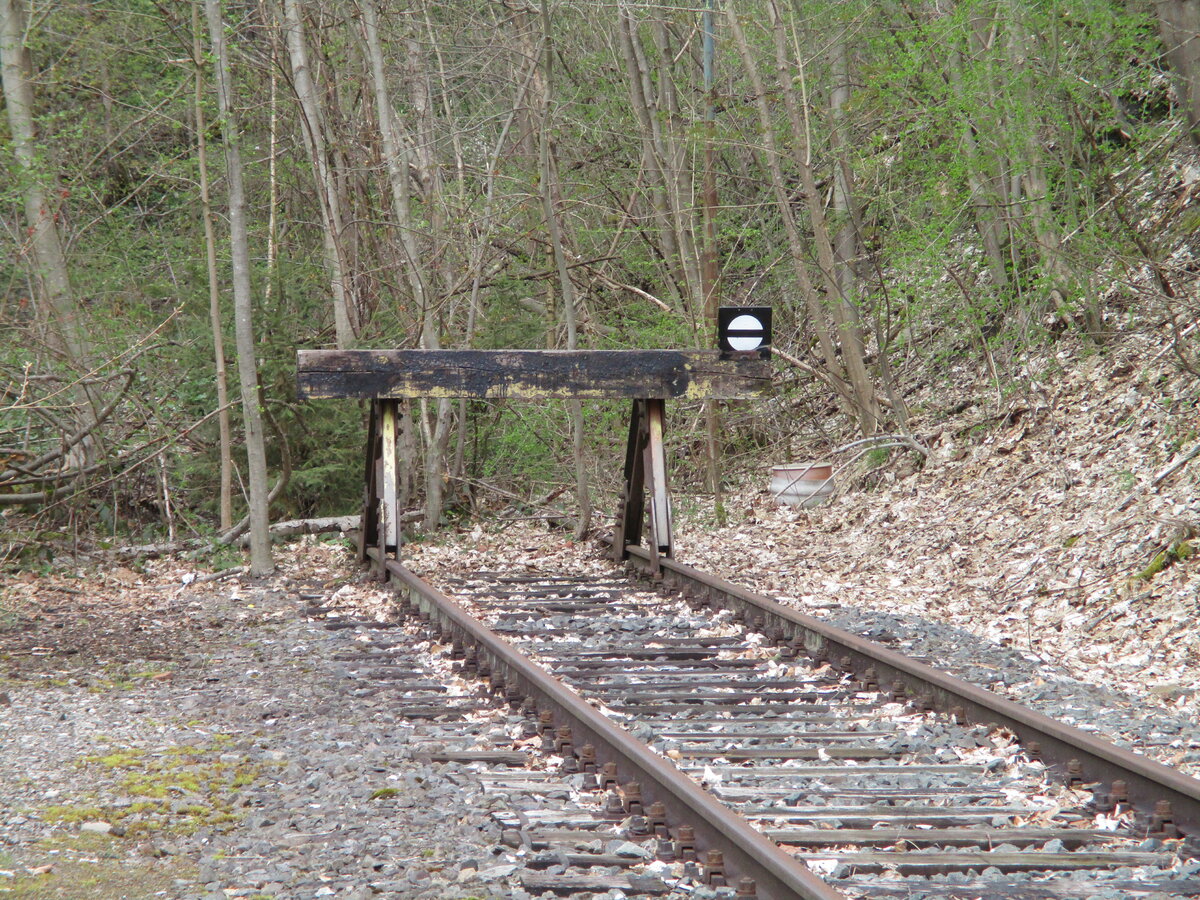 Das Streckenende in Rauenstein am 27.April 2022.