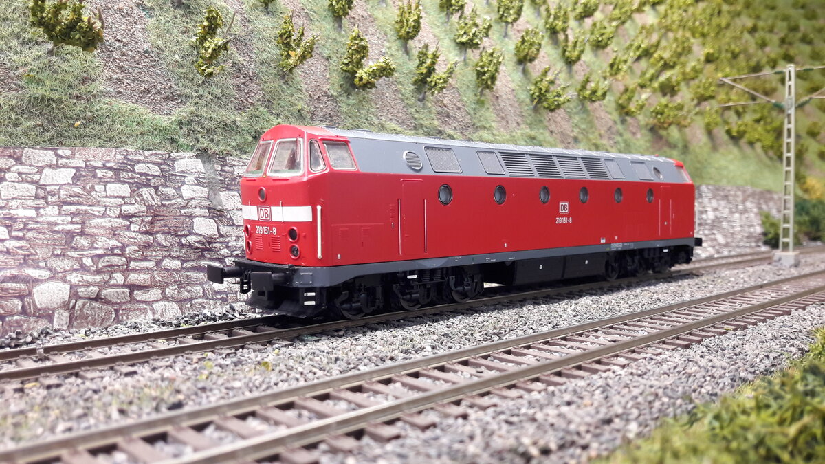 Das U-Boot, BR 219 151-8 als DB Version in Harrstadt,  Modell Piko 59933