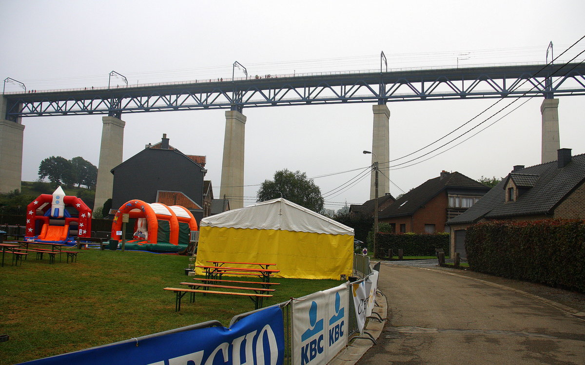 Das Viadukt von Moresnet wird 100 Jahre. Aufgenommen in Moresnet. 
Bei Nieselregen vom 18.9.2016.