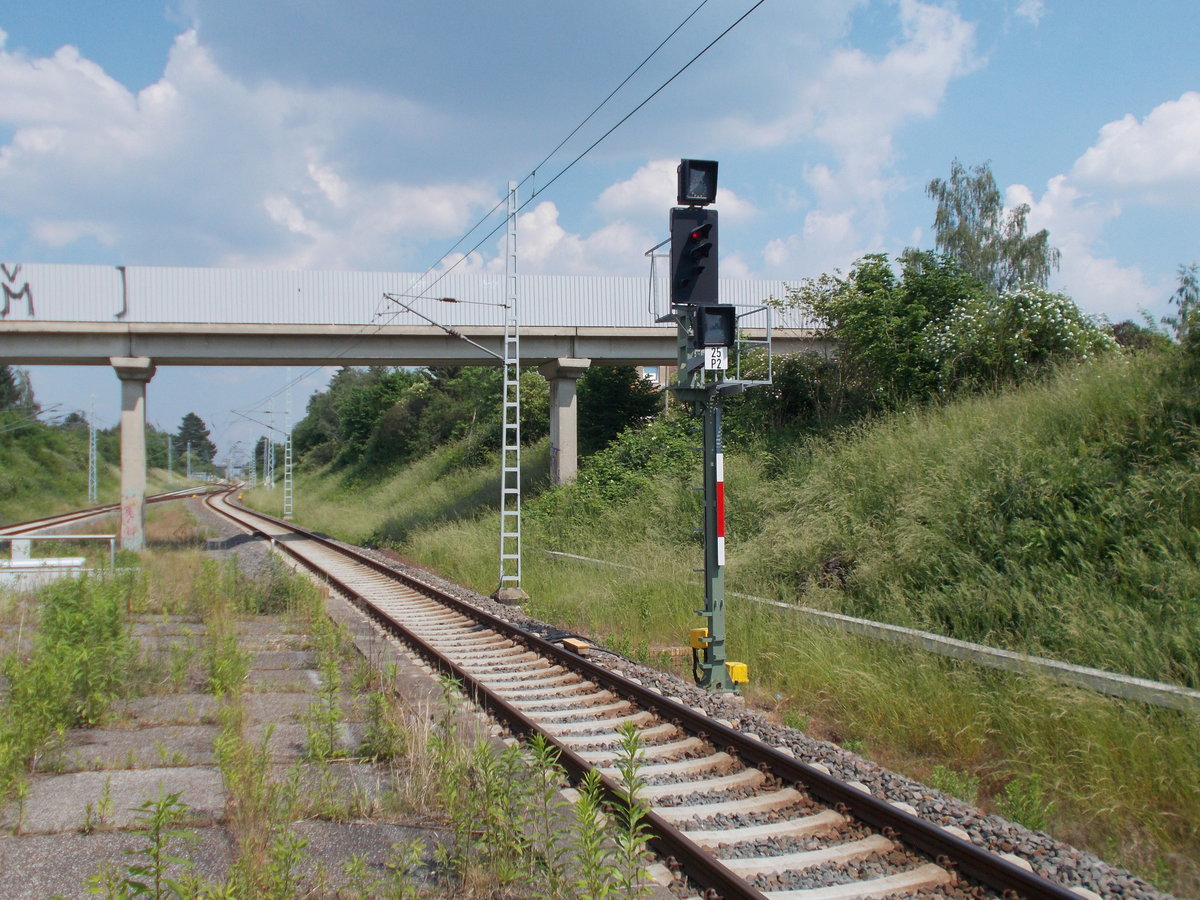 Das zweite Ausfahrsignal in Leipzig Miltitzer Alle am 05.Juni 2016.
