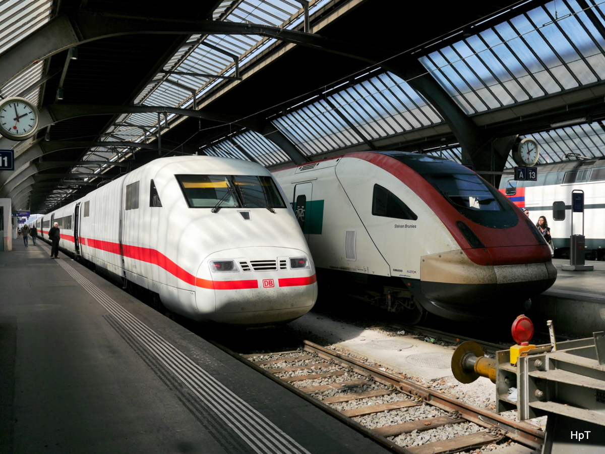 DB / SBB - ICE 401 578-0 neben ICN im HB Zürich am 12.04.2017