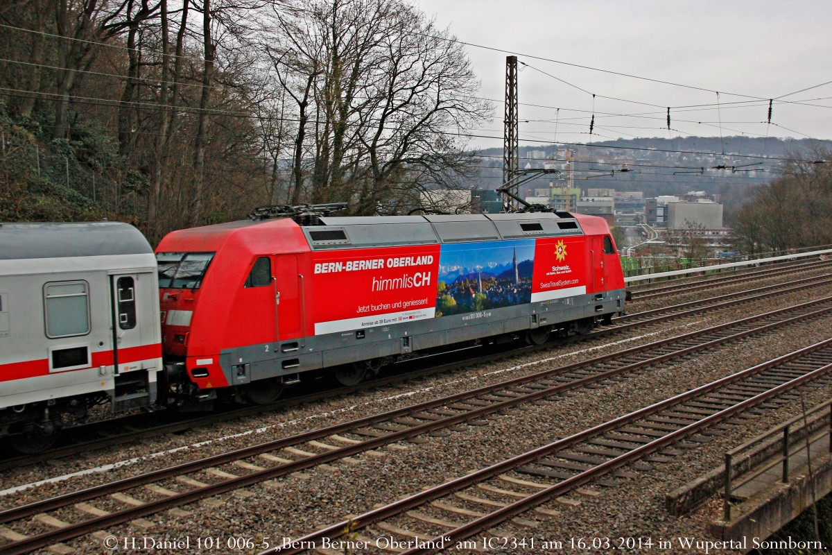 DB 101 006-5  Bern-Berner Oberland  am IC2341 in Wuppertal, M�rz 2014.