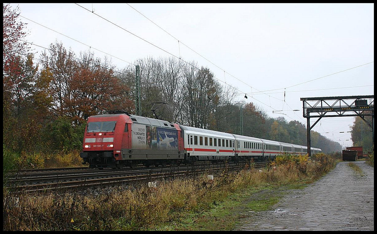 DB 101133 mit Ethopian Airlines Werbung ist hier mit dem IC 2448 in Richtung Münster am 18.11.2007 in Natrup Hagen auf der Rollbahn unterwegs.