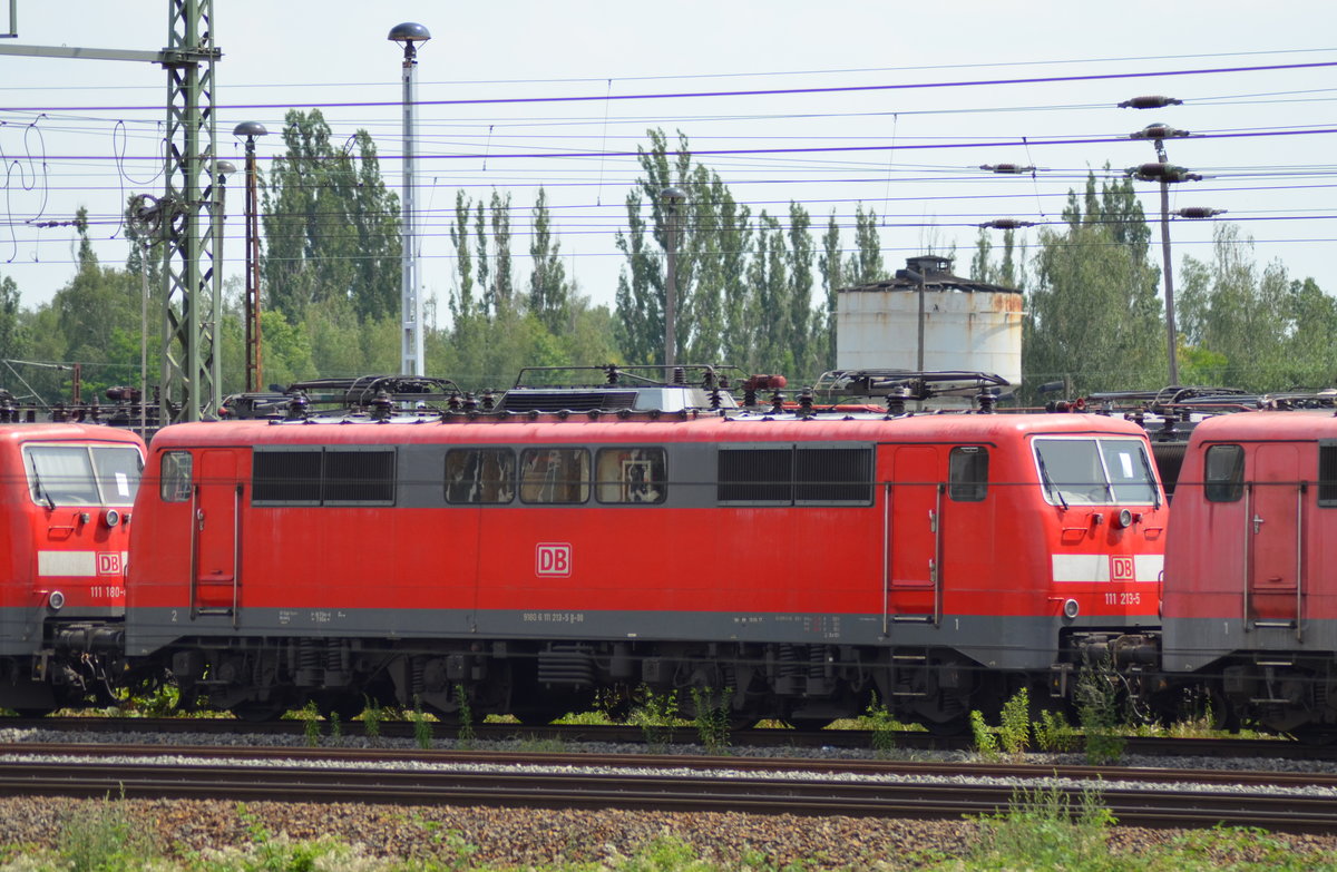 DB 111 213-5 im DB Stillstandsmanagement Leipzig Engelsdorf 19.06.2019